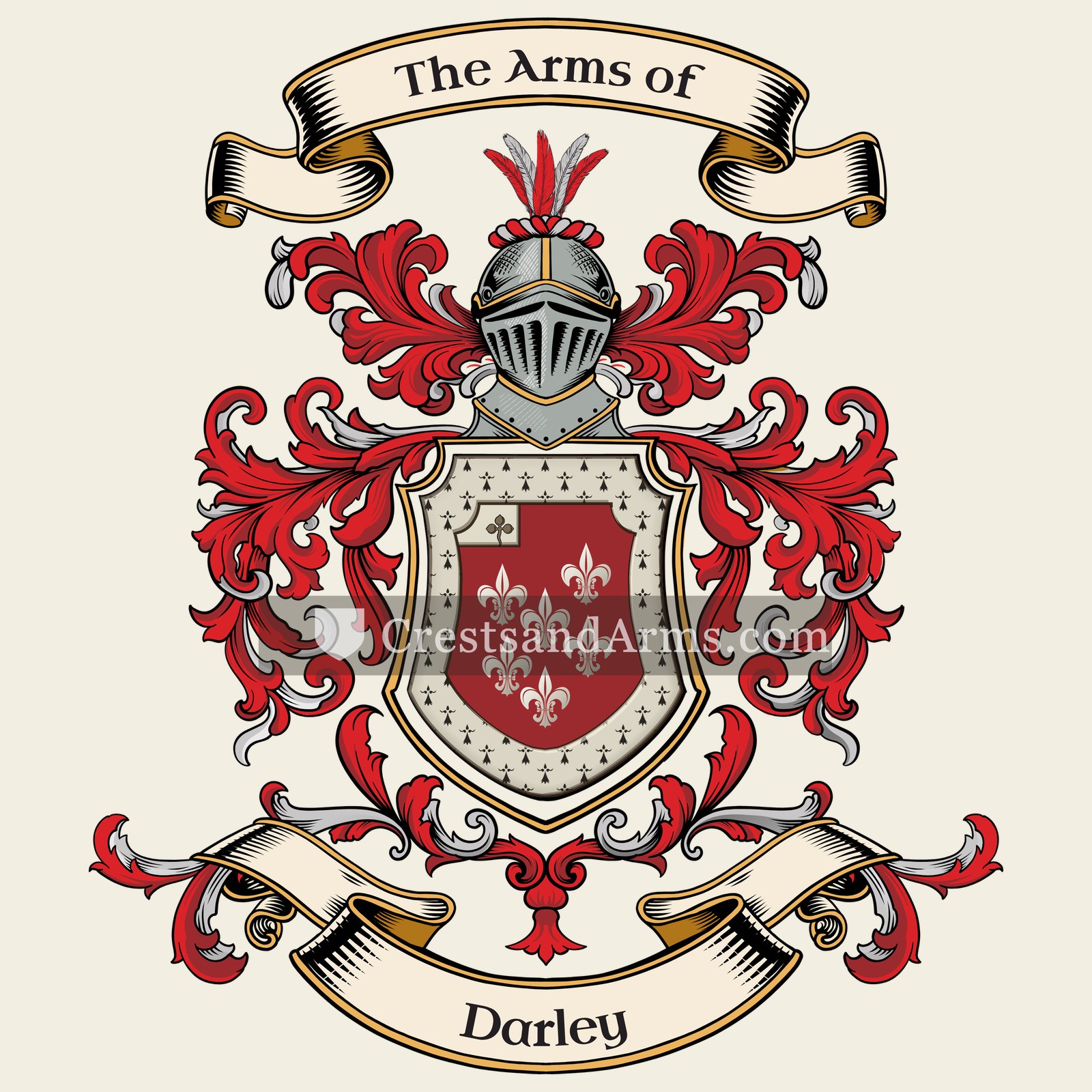 The Darley coat of arms, drawn from the recorded blazon
