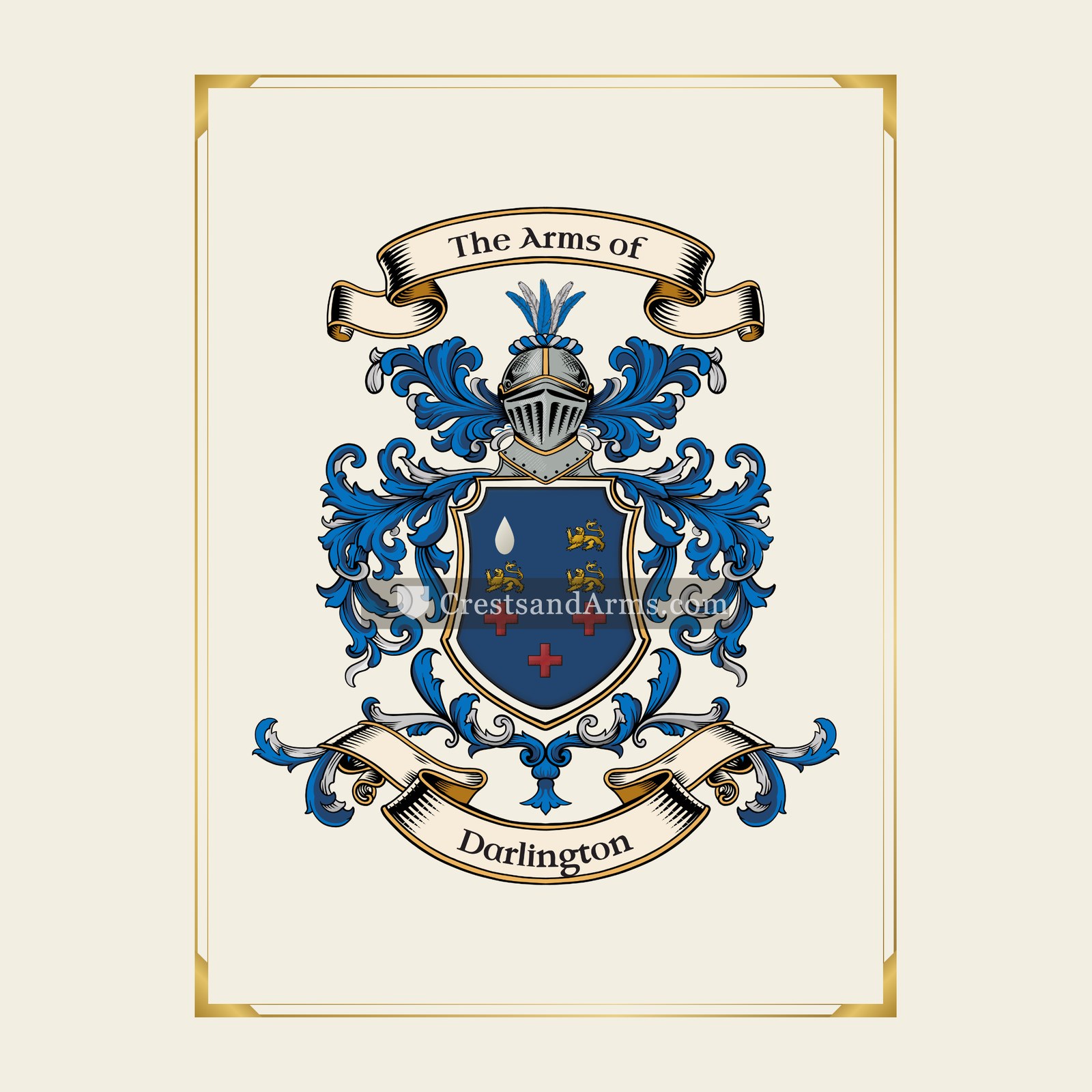 With gold border