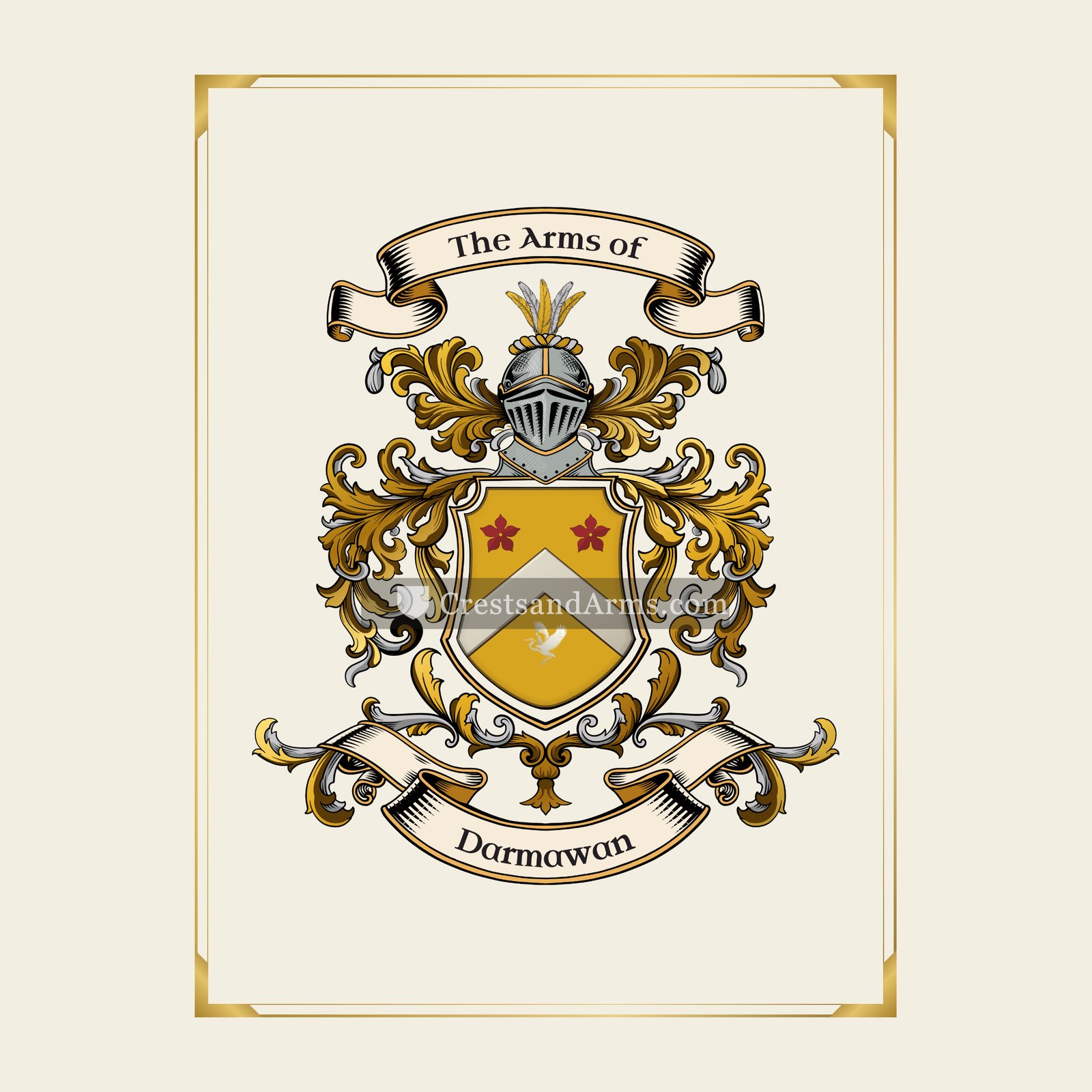 With gold border