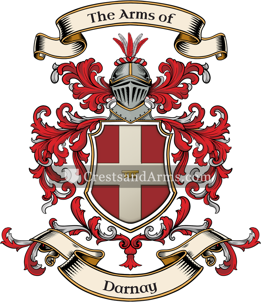 The Darnay coat of arms, drawn from the recorded blazon