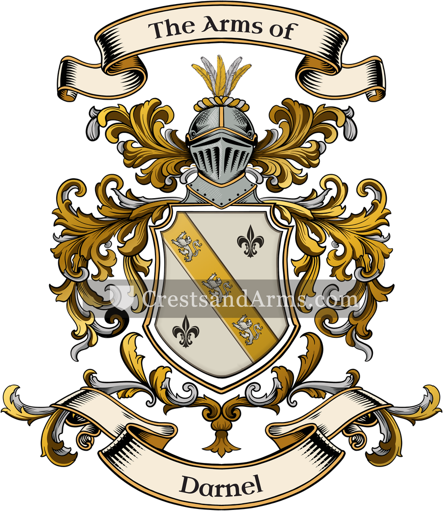 The Darnel coat of arms, drawn from the recorded blazon