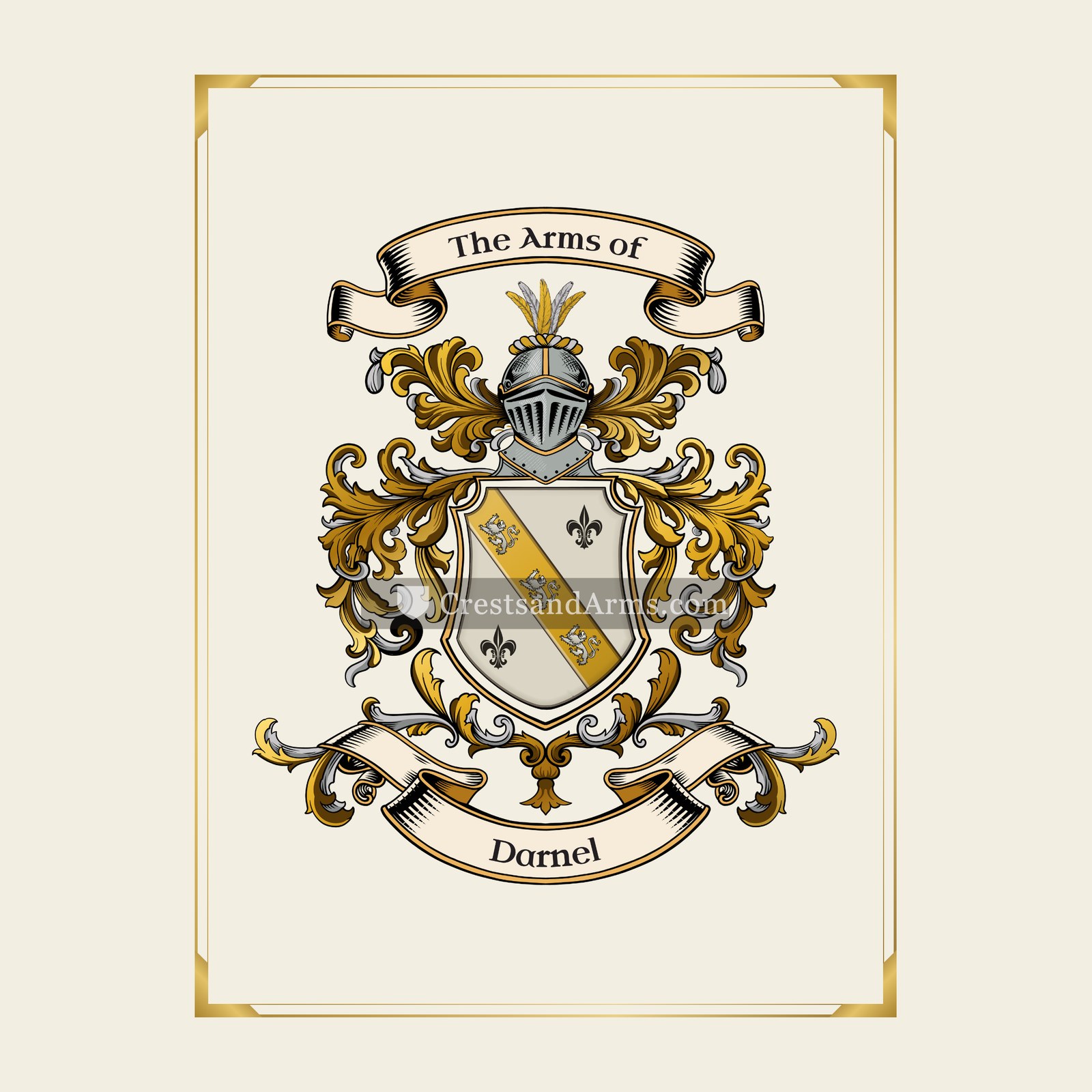 With gold border