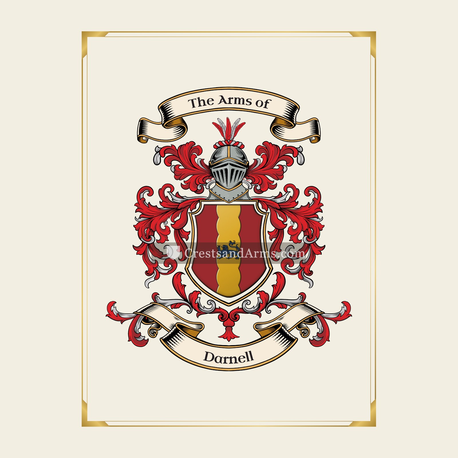 With gold border