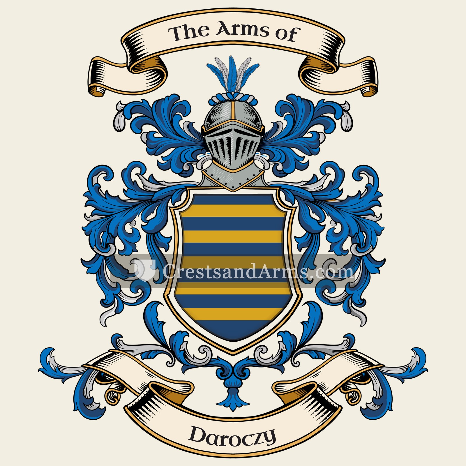 The Daroczy coat of arms, drawn from the recorded blazon