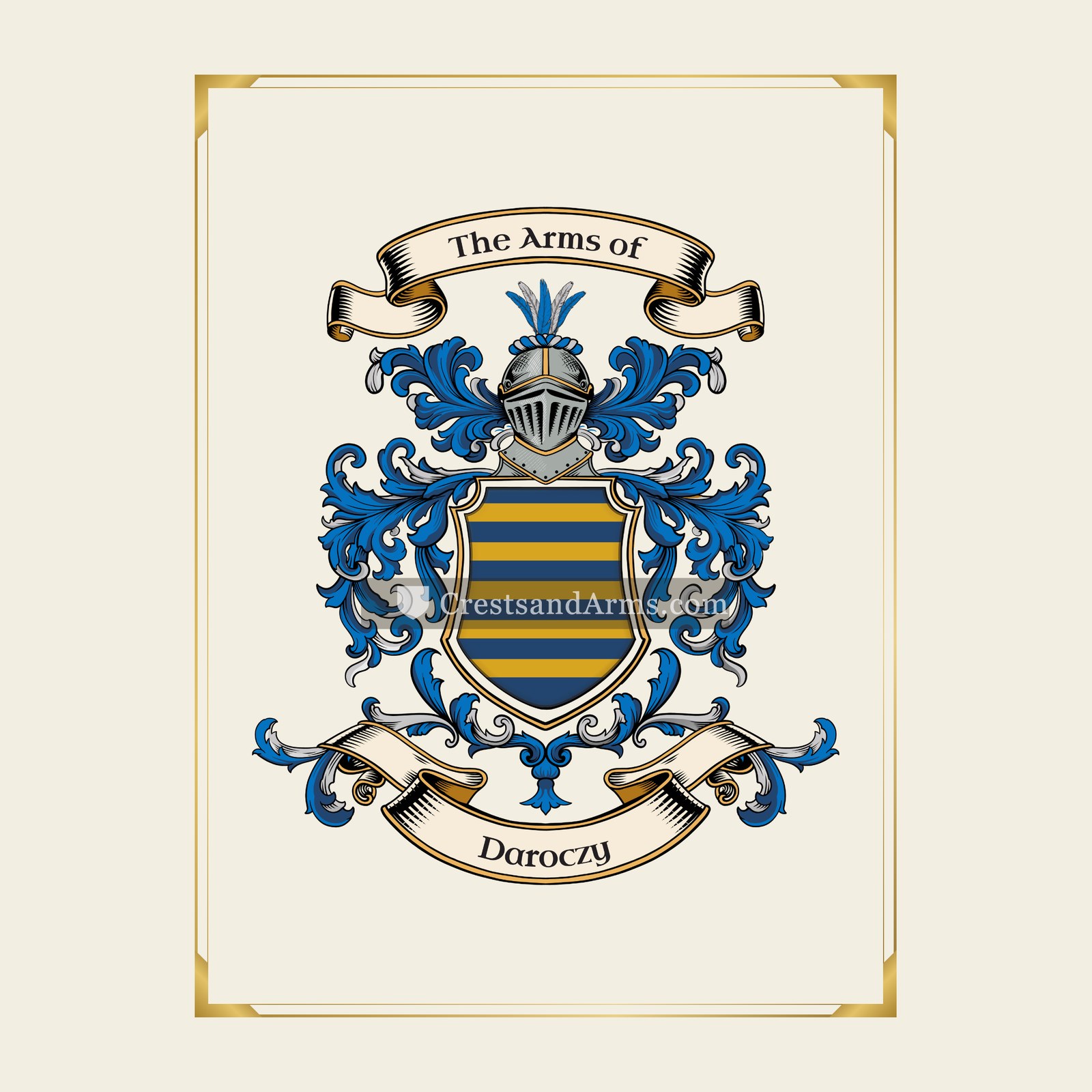 With gold border