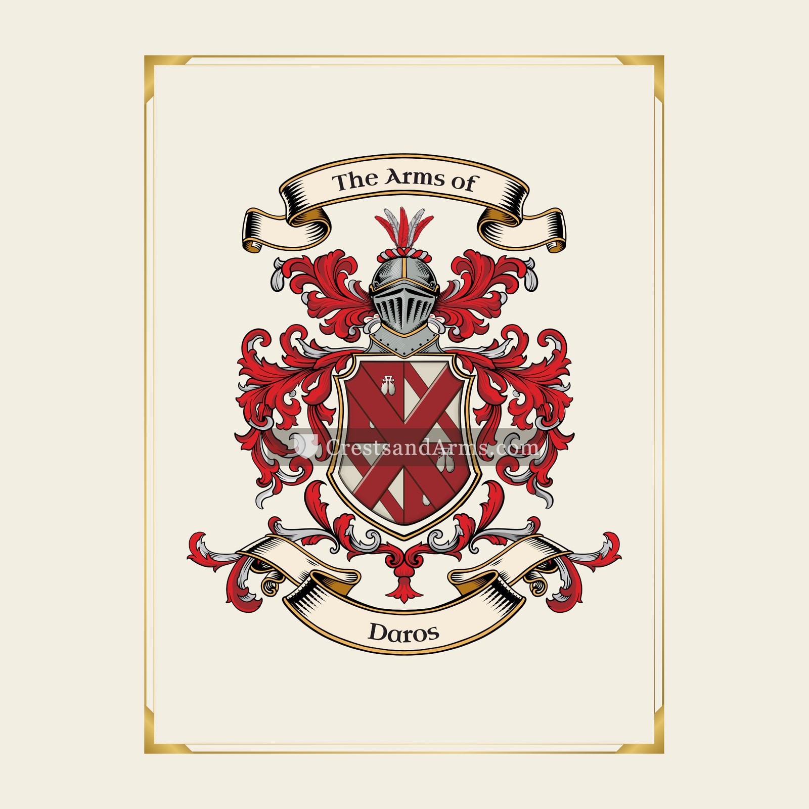 With gold border