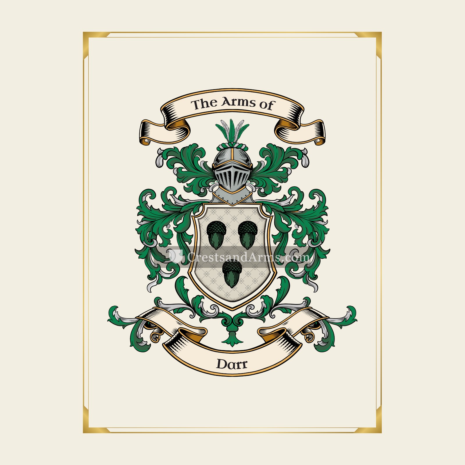 With gold border