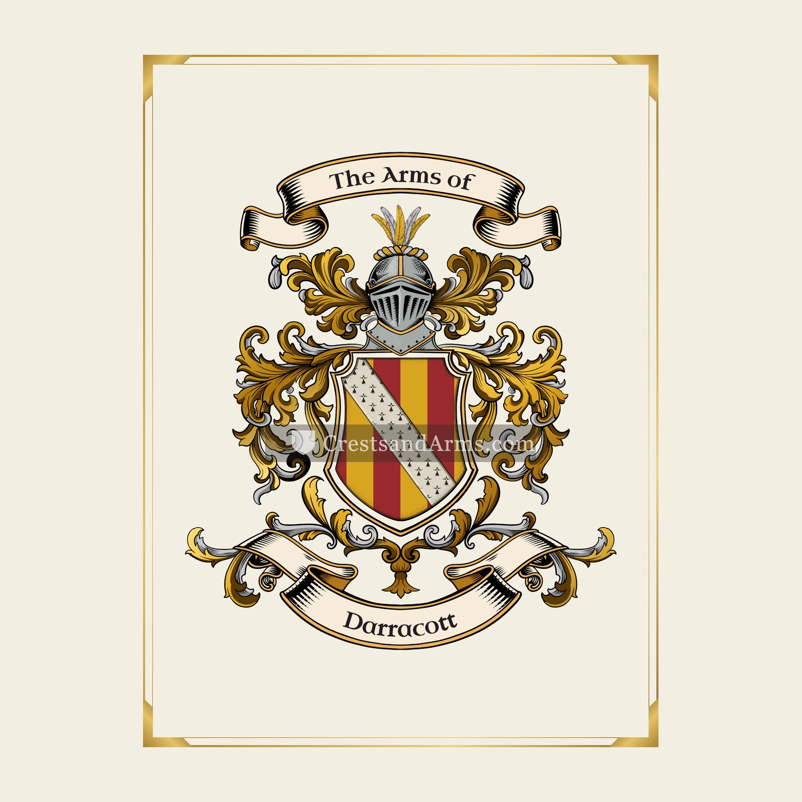 With gold border