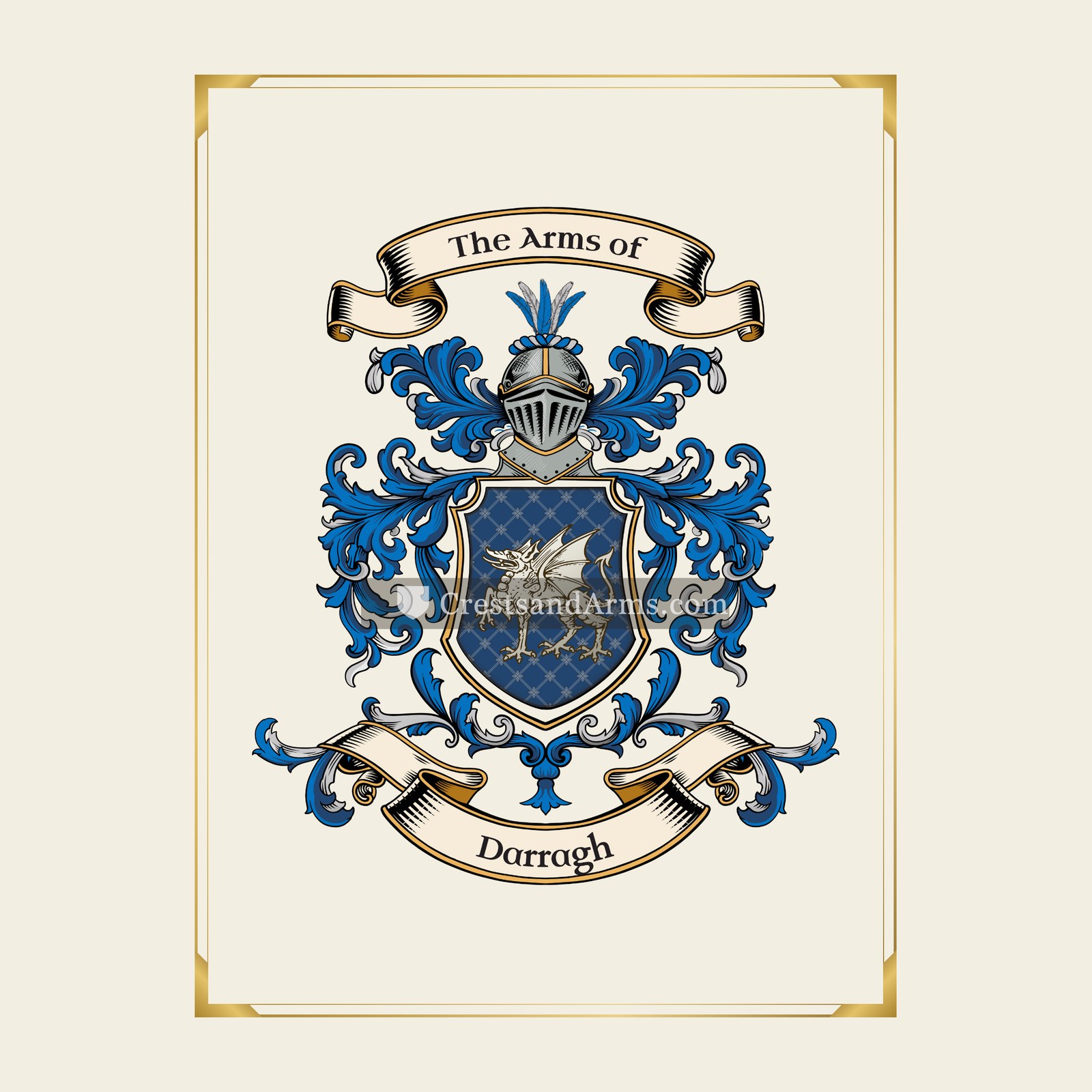 With gold border