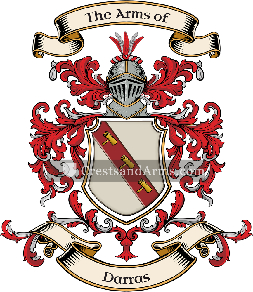 The Darras coat of arms, drawn from the recorded blazon