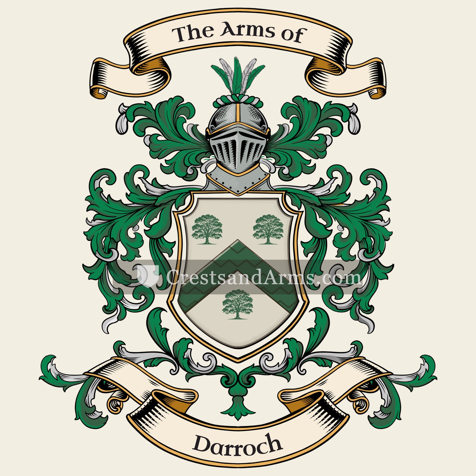 The Darroch coat of arms, drawn from the recorded blazon