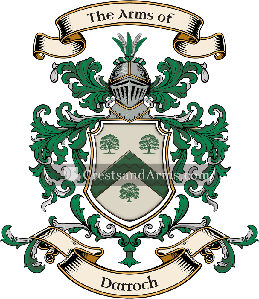 The Darroch coat of arms, drawn from the recorded blazon