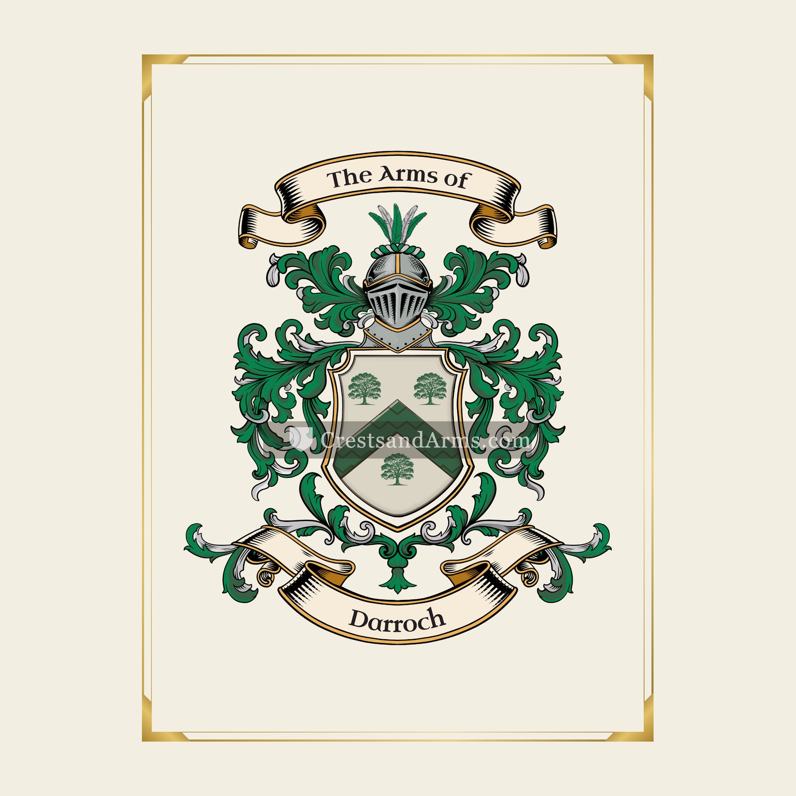 With gold border
