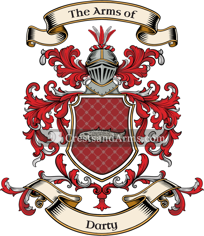 The Darty coat of arms, drawn from the recorded blazon