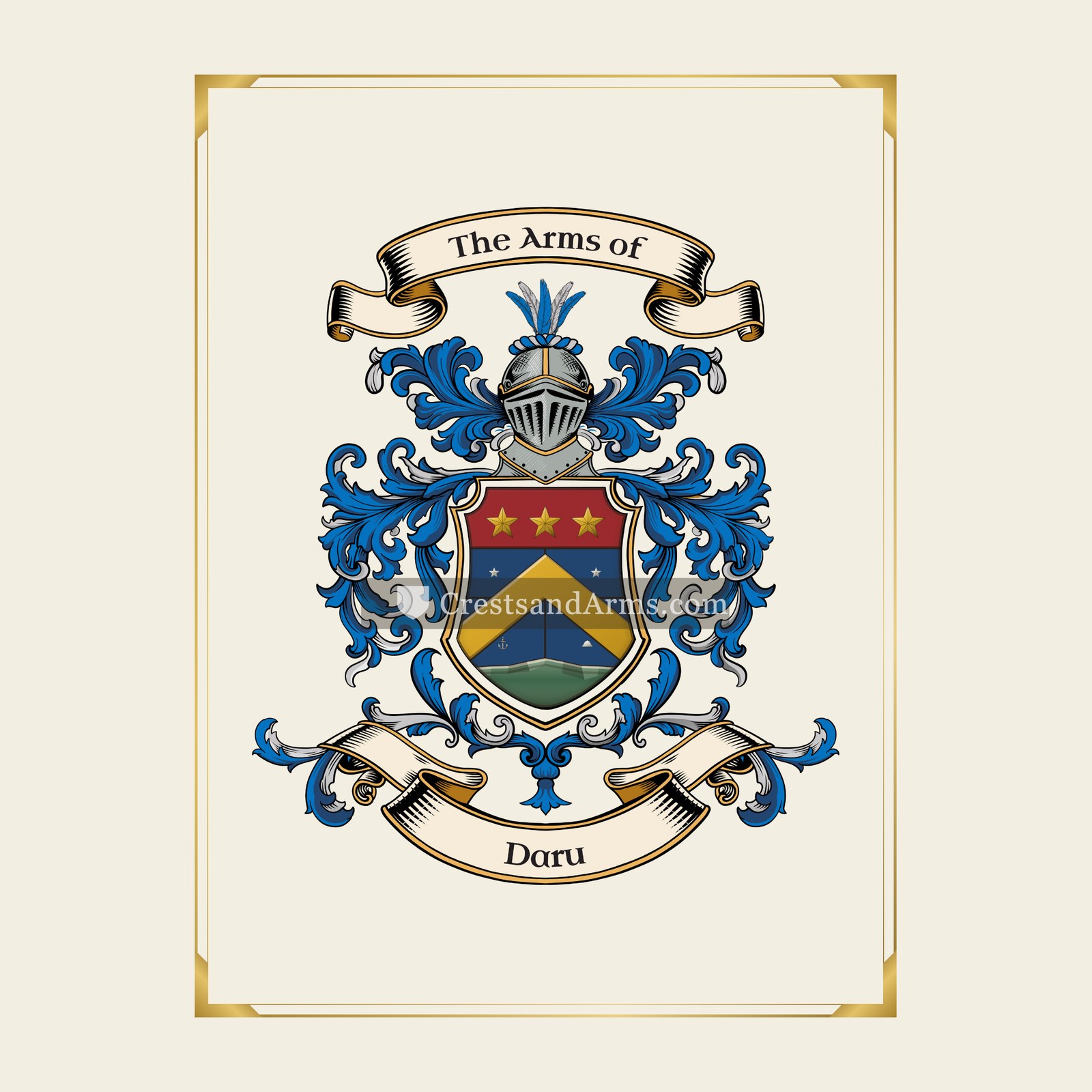 With gold border