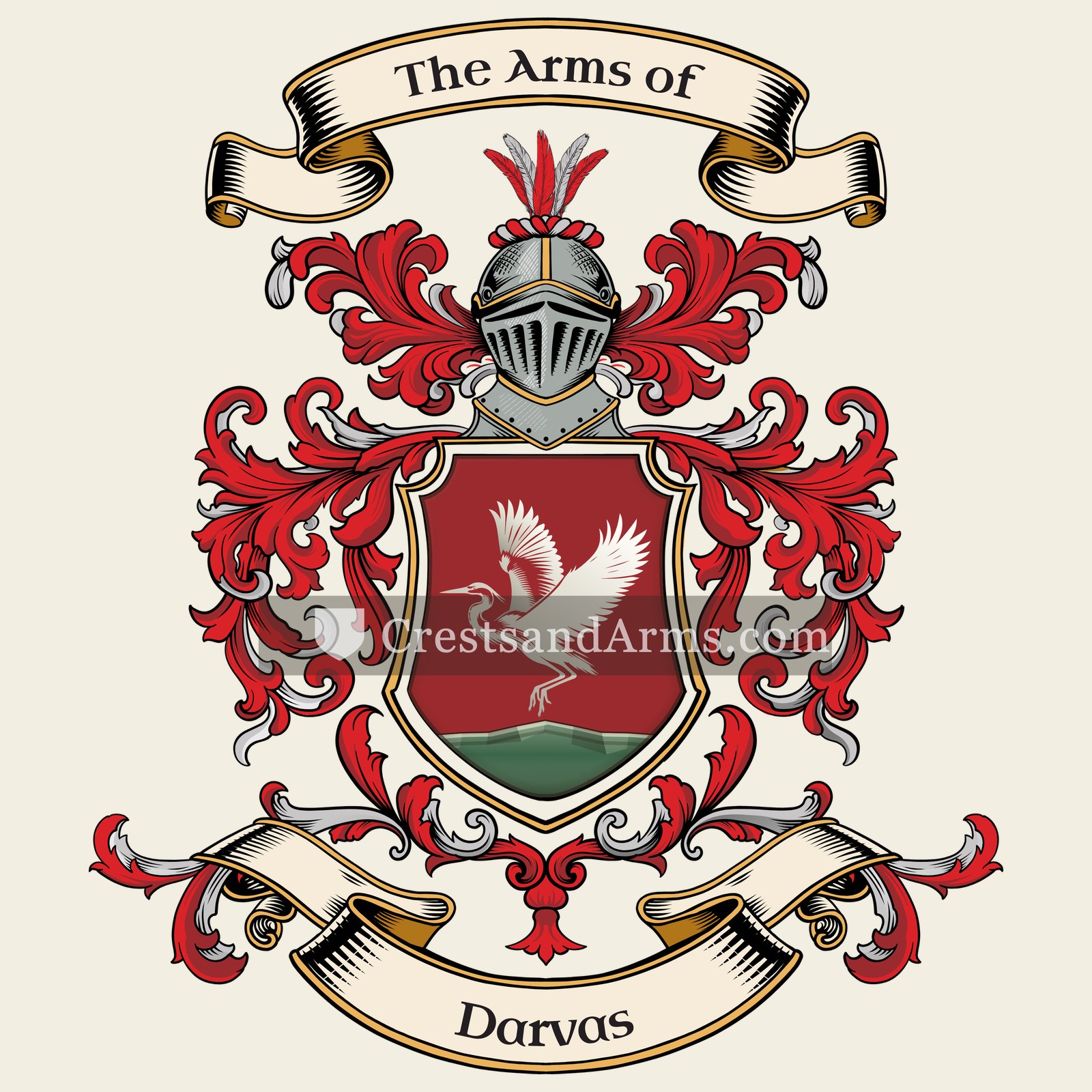 The Darvas coat of arms, drawn from the recorded blazon