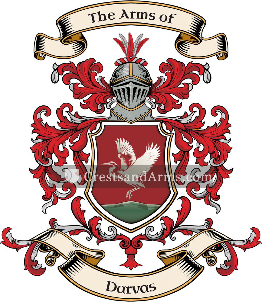 The Darvas coat of arms, drawn from the recorded blazon