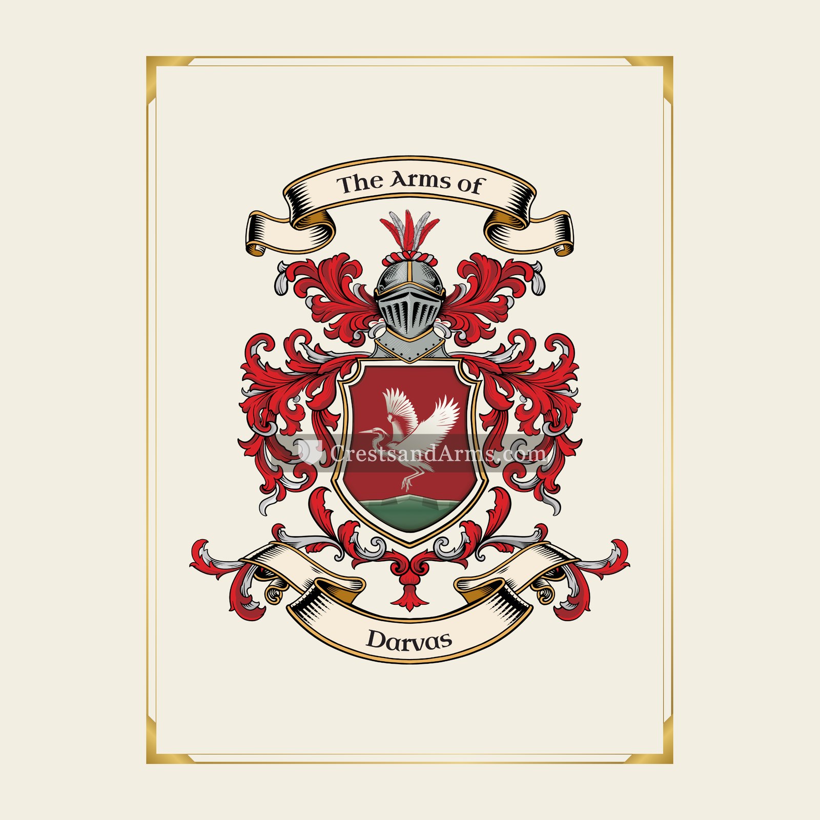 With gold border