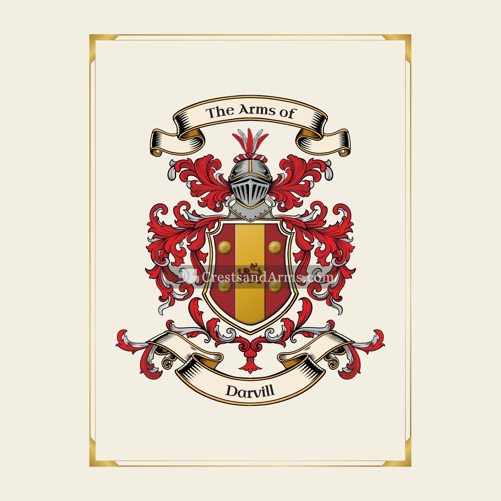 With gold border