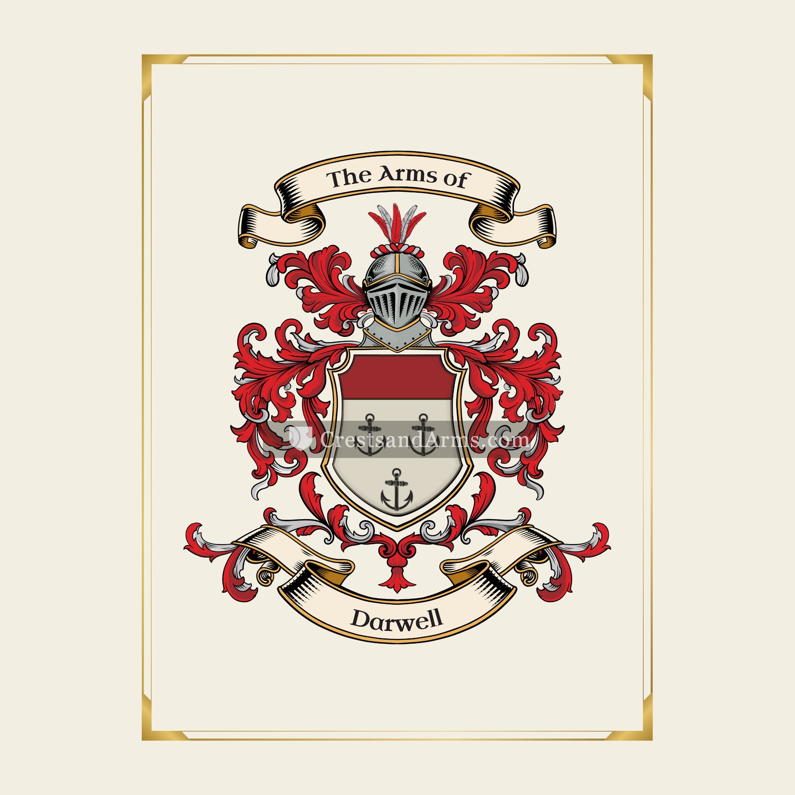 With gold border