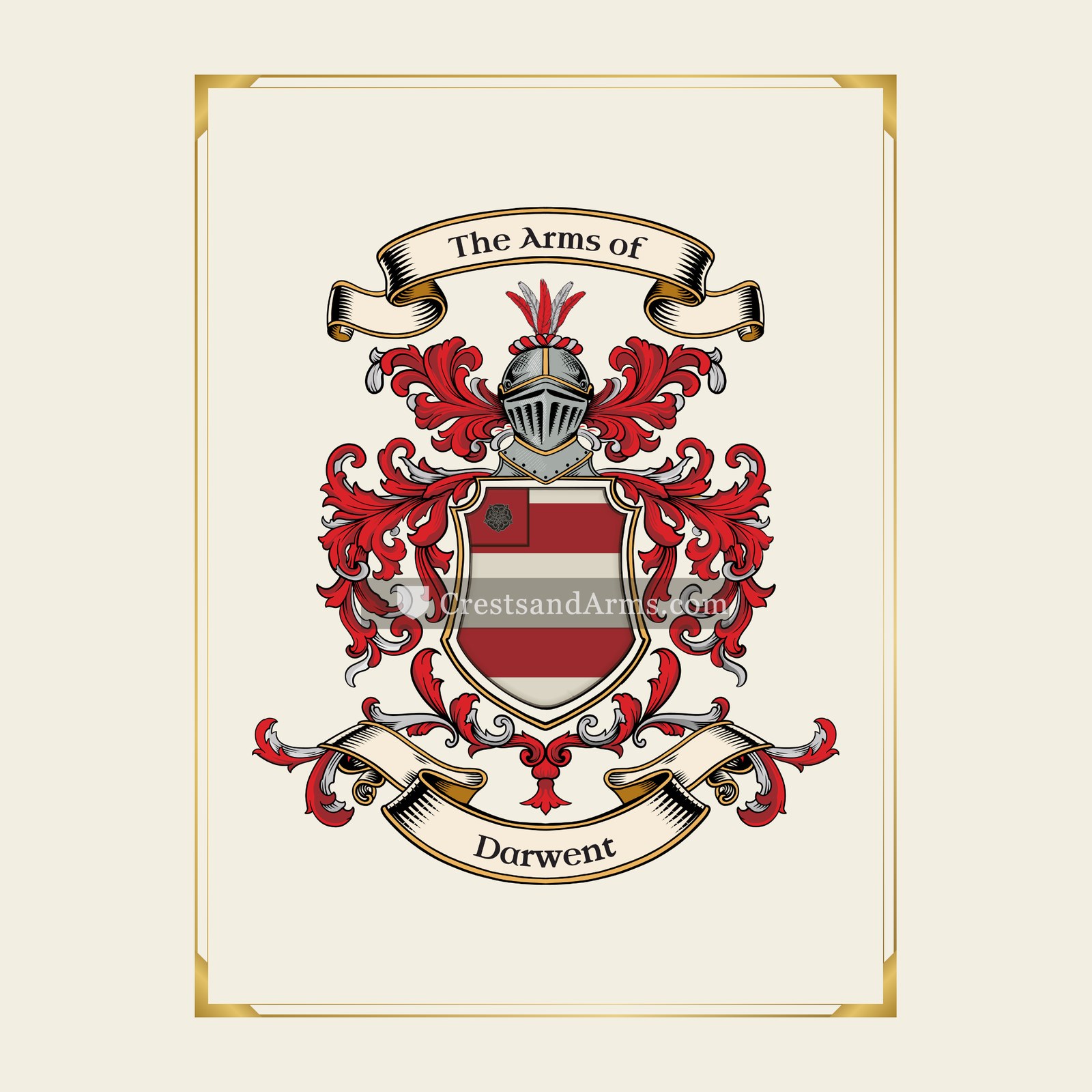 With gold border