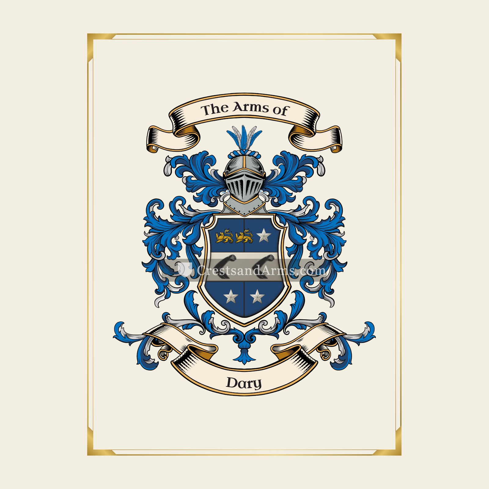 With gold border