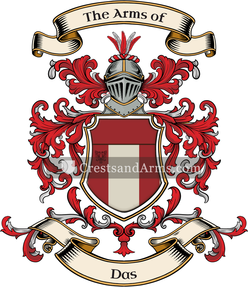 The Das coat of arms, drawn from the recorded blazon