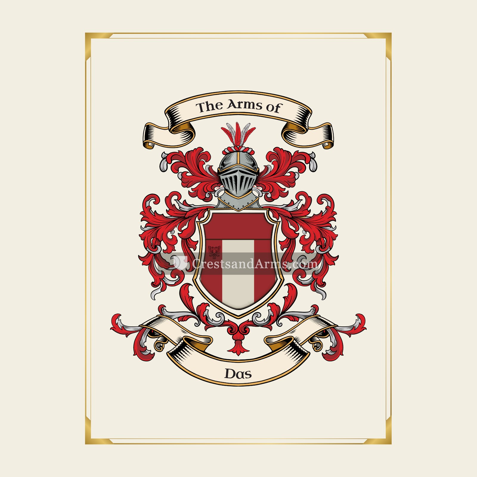 With gold border
