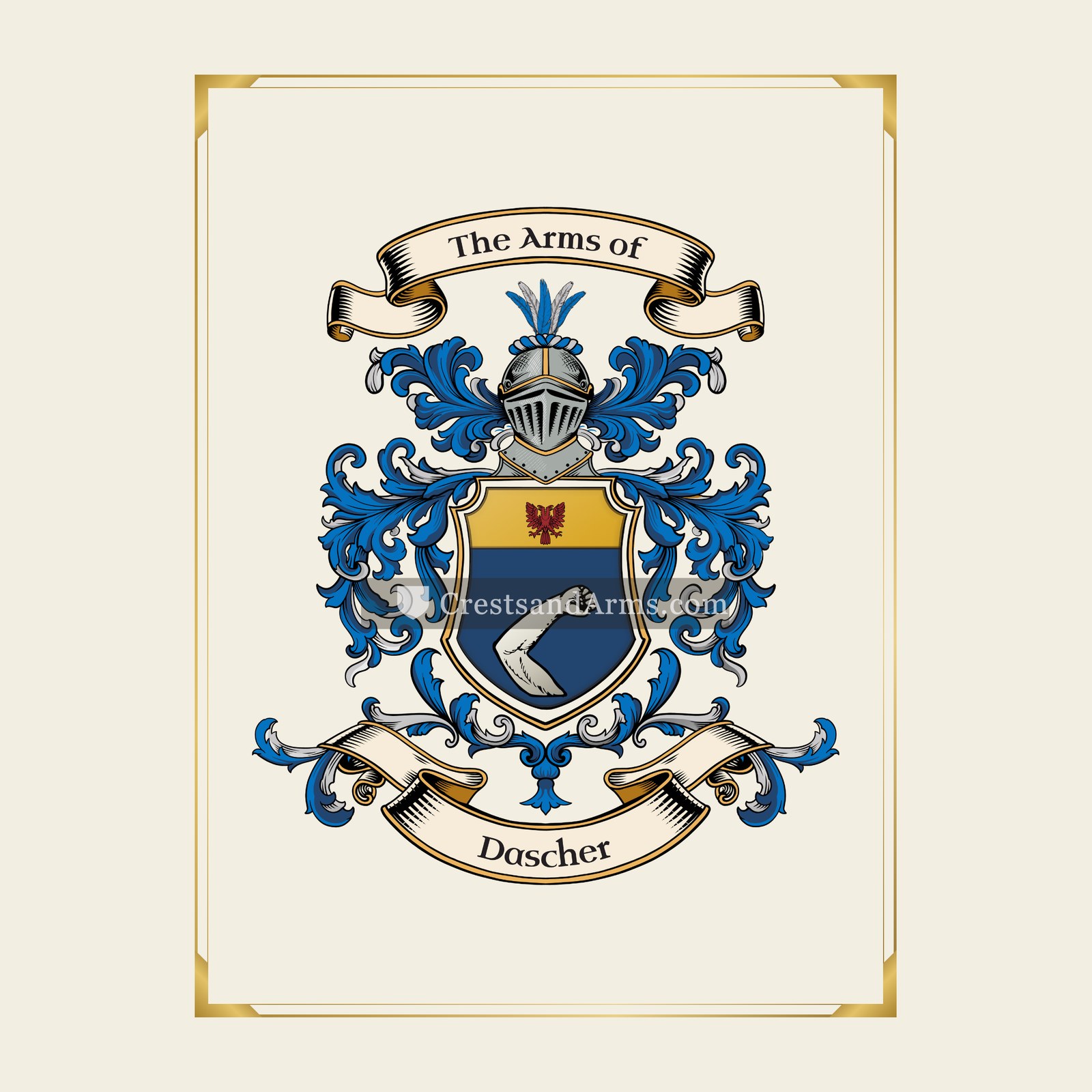With gold border