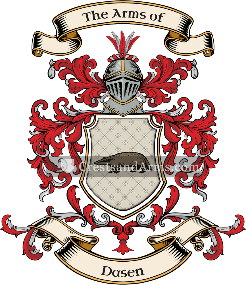 The Dasen coat of arms, drawn from the recorded blazon