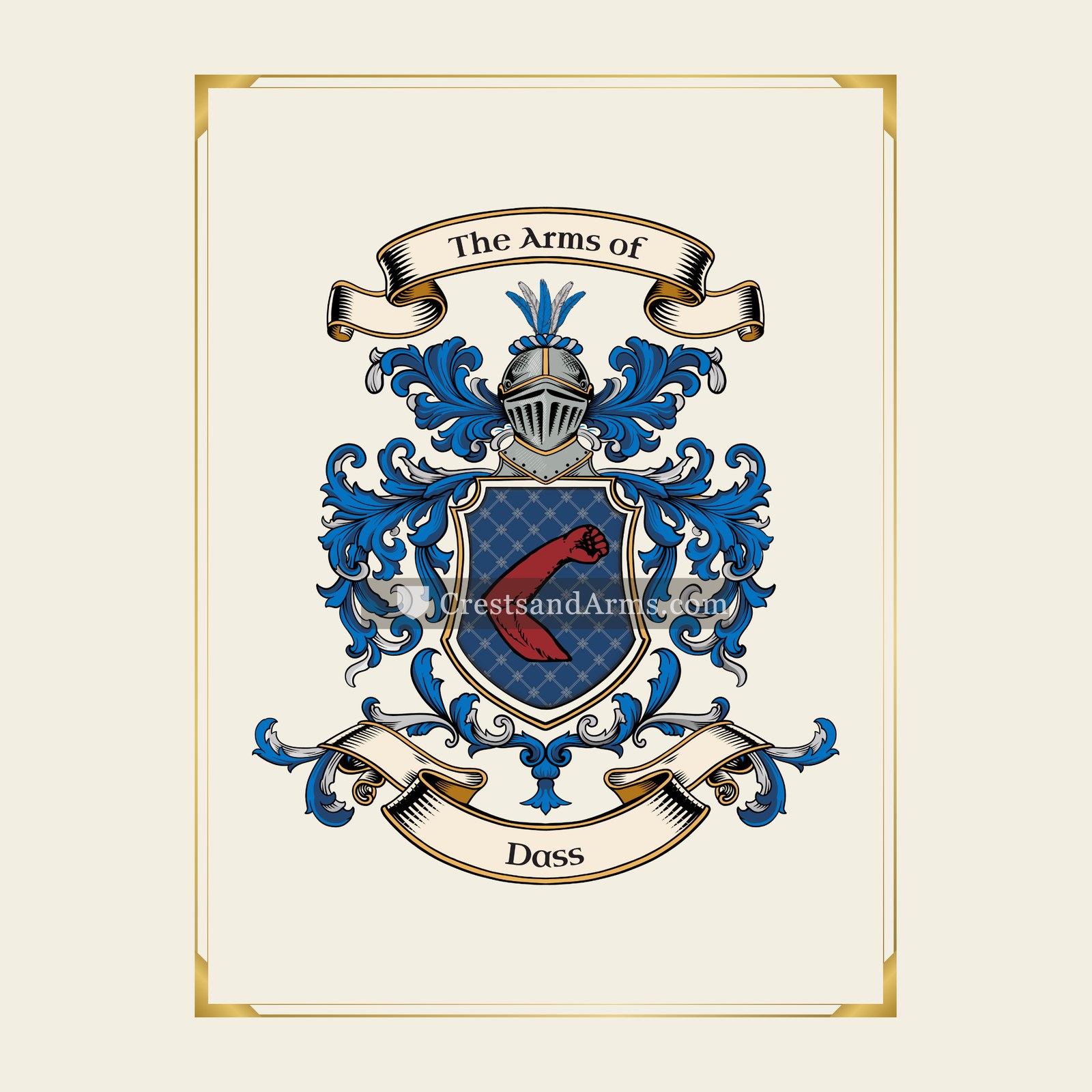 With gold border
