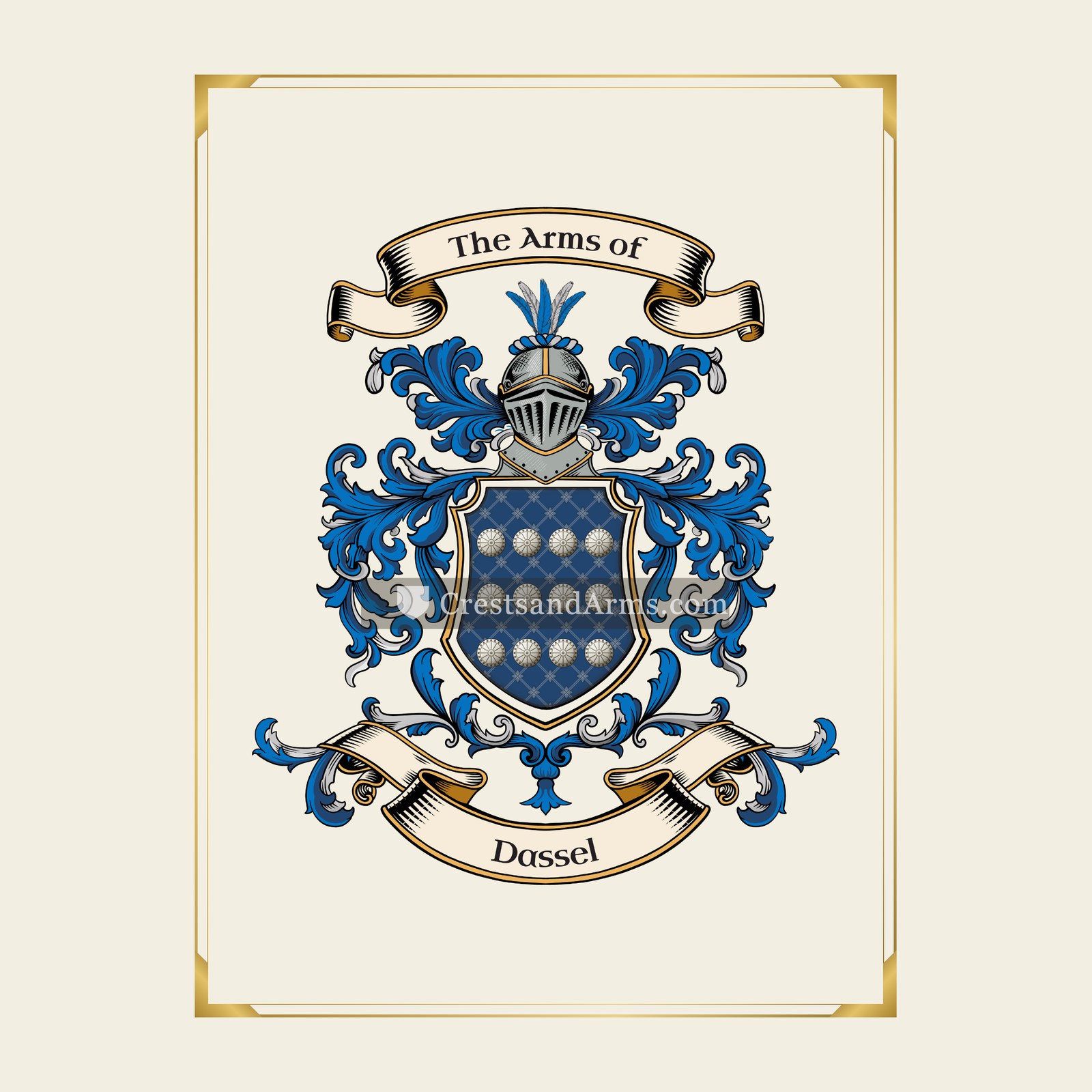 With gold border