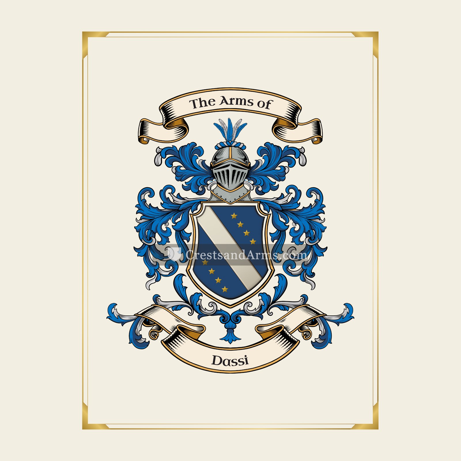 With gold border