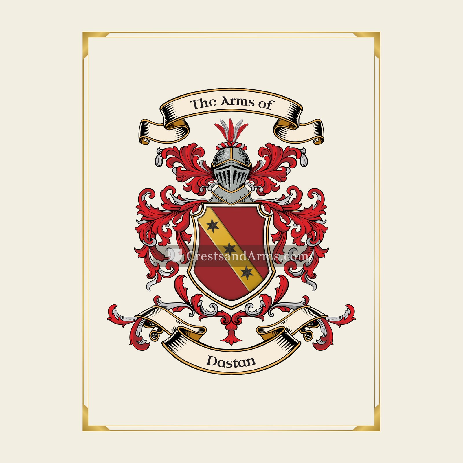 With gold border