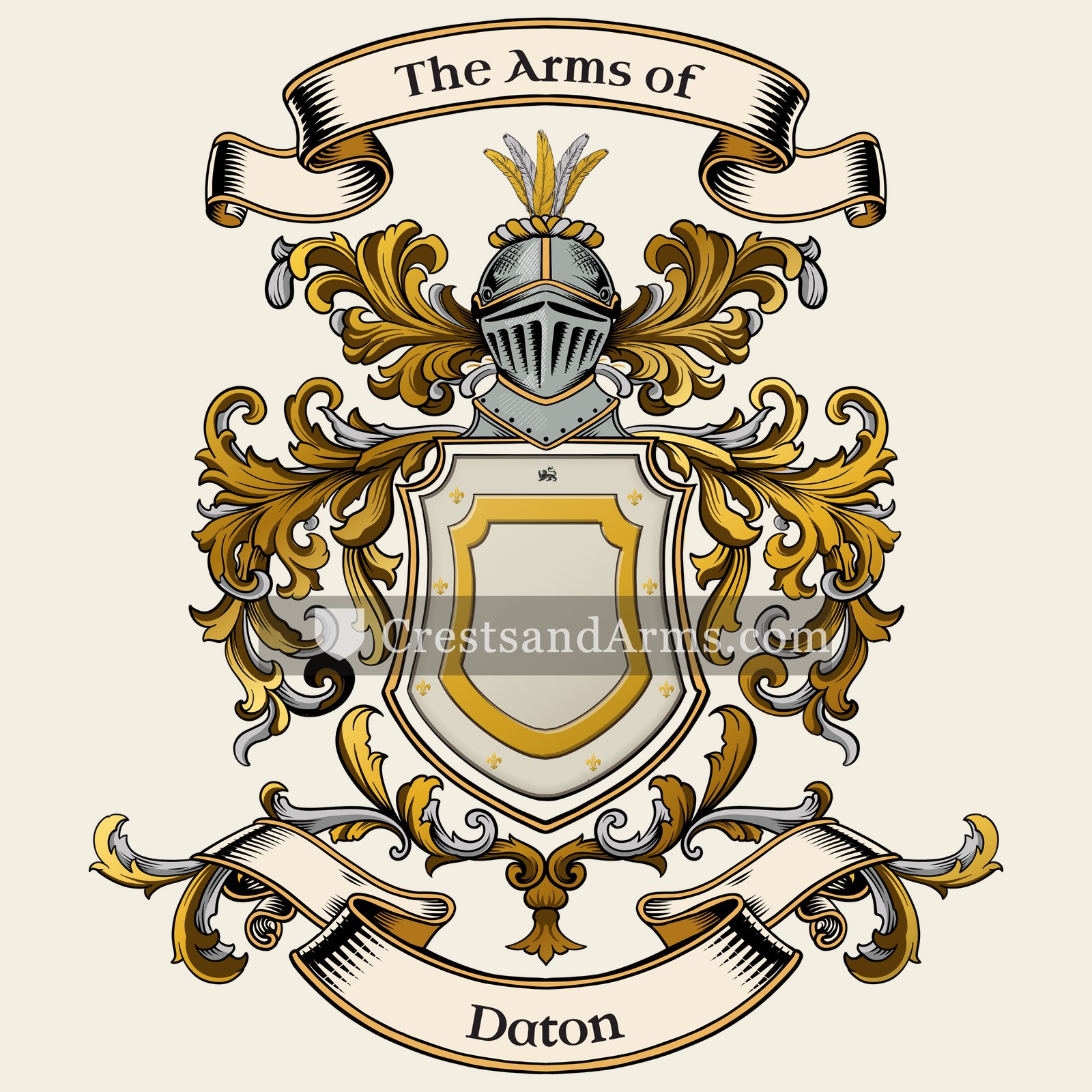 The Daton coat of arms, drawn from the recorded blazon