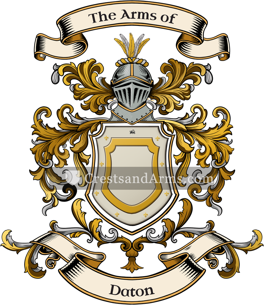 The Daton coat of arms, drawn from the recorded blazon