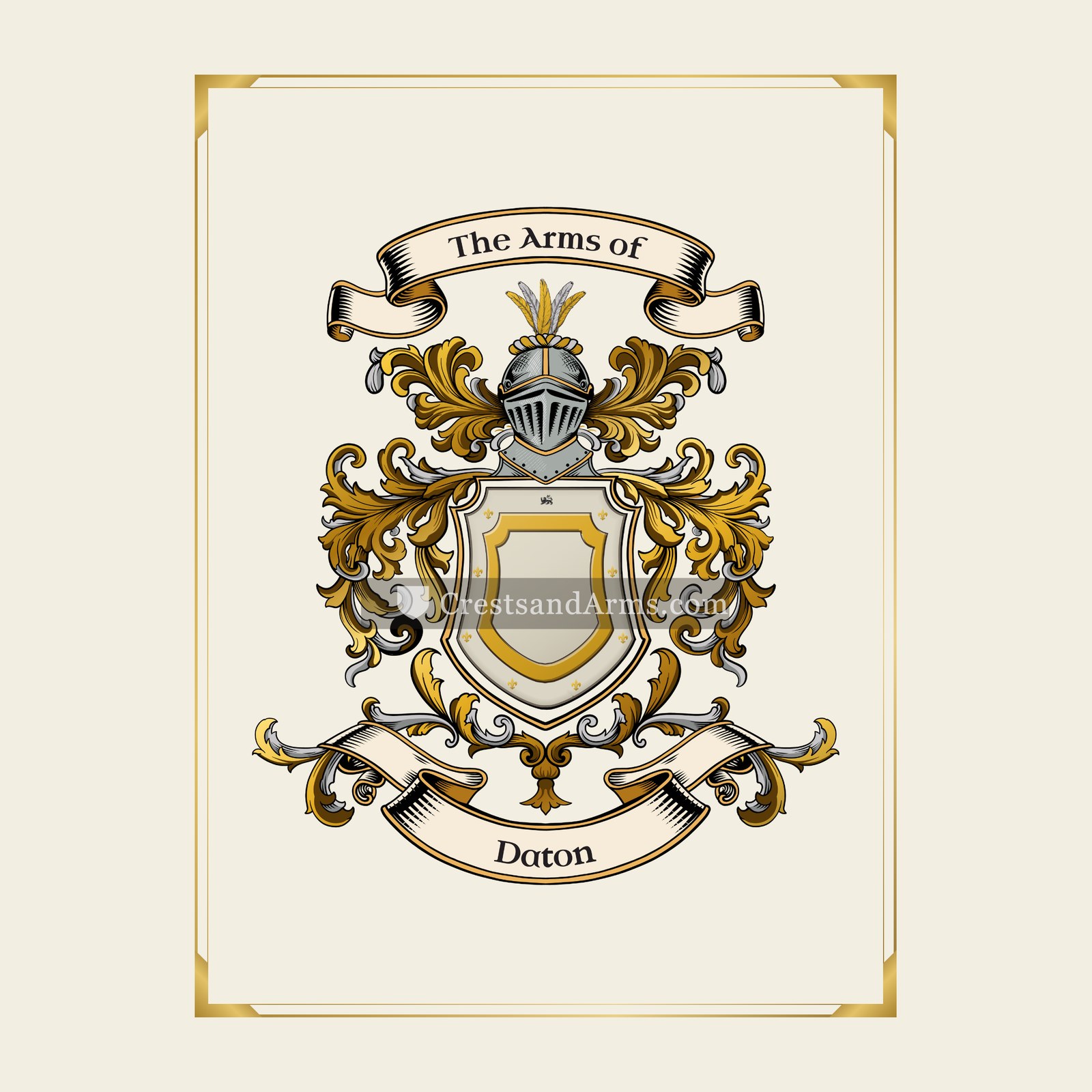 With gold border