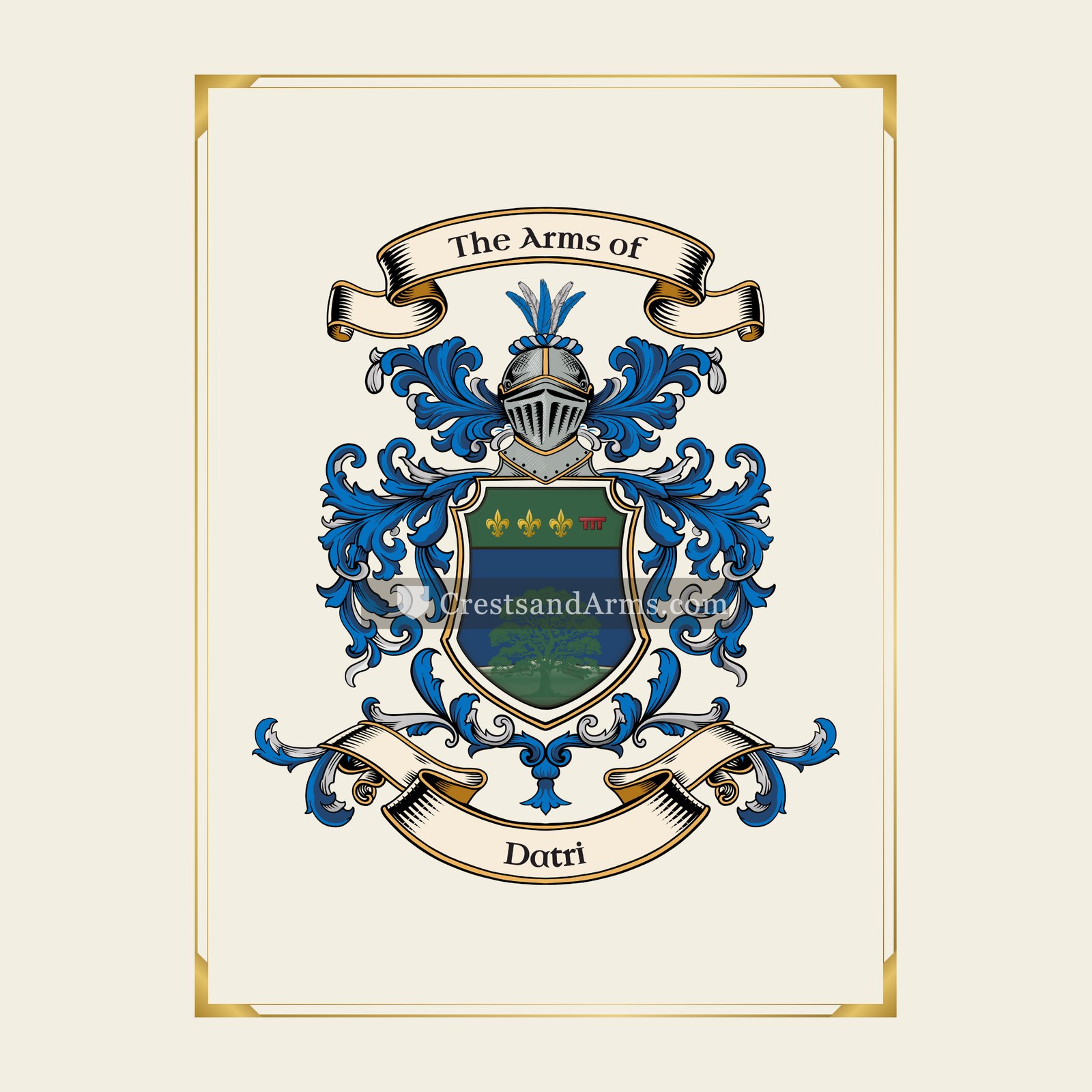 With gold border
