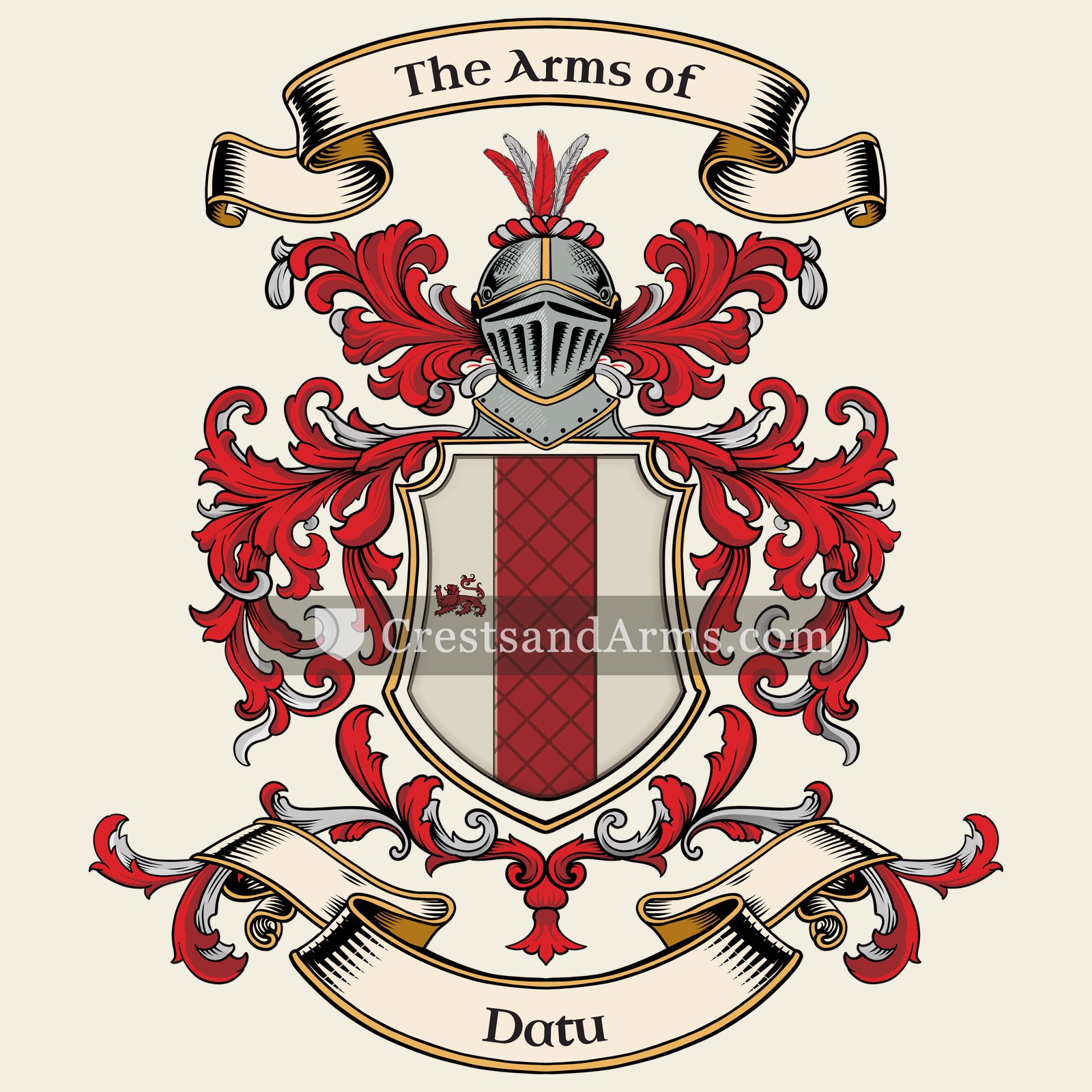 The Datu coat of arms, drawn from the recorded blazon