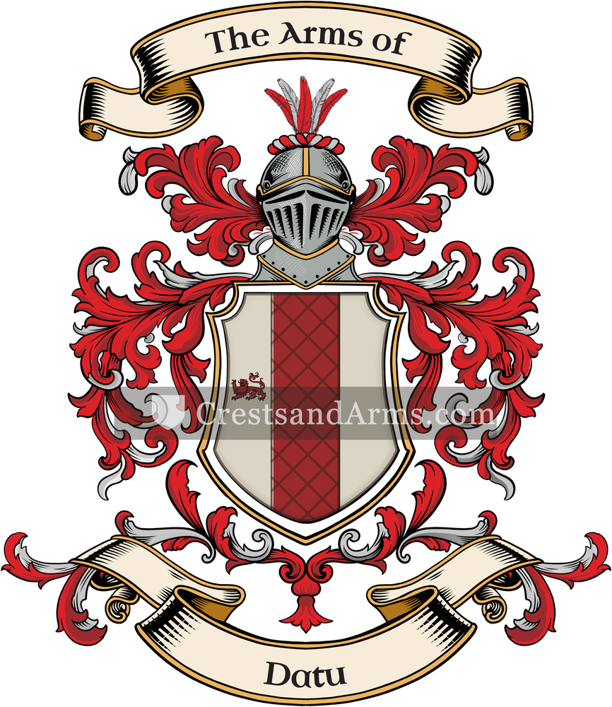 The Datu coat of arms, drawn from the recorded blazon