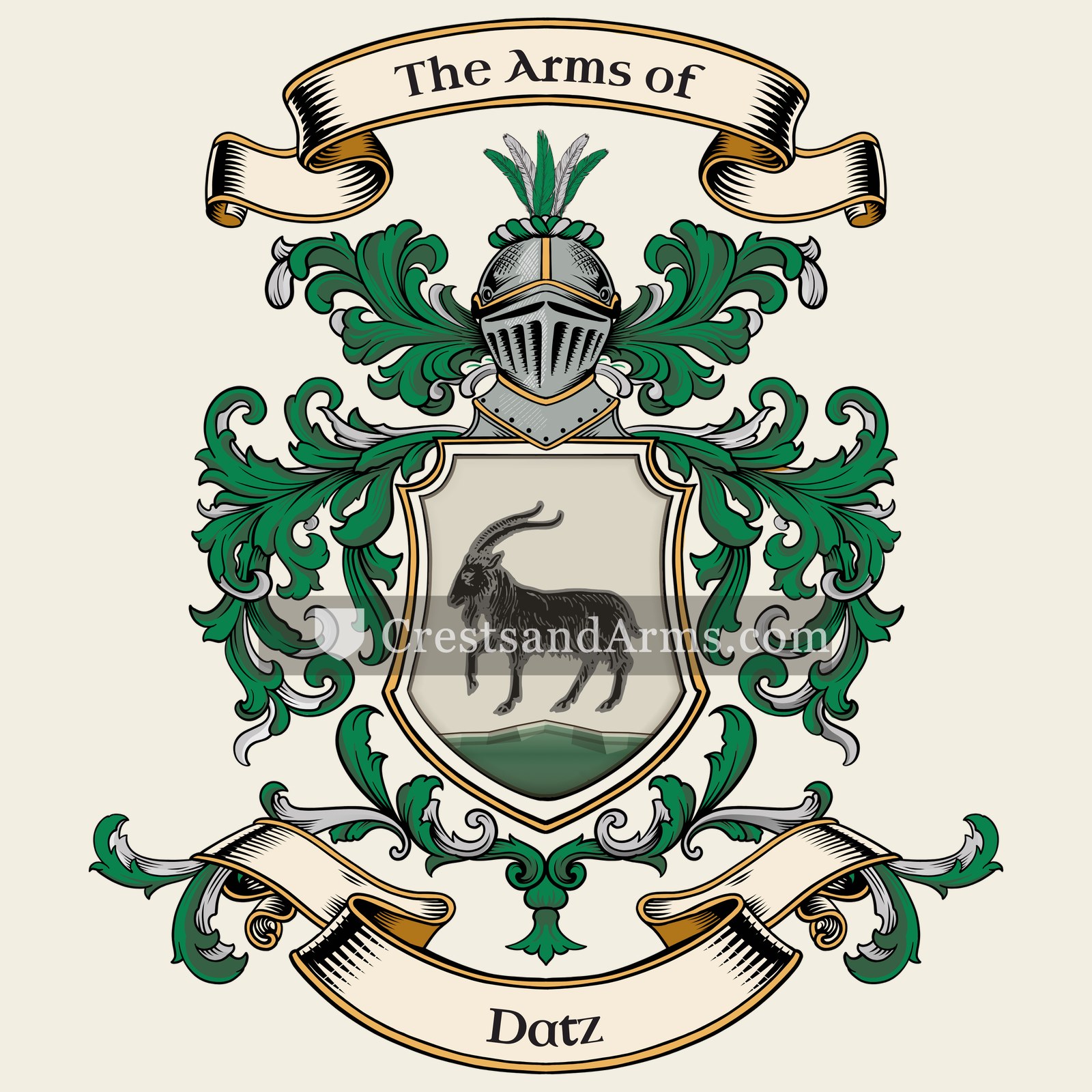 The Datz coat of arms, drawn from the recorded blazon
