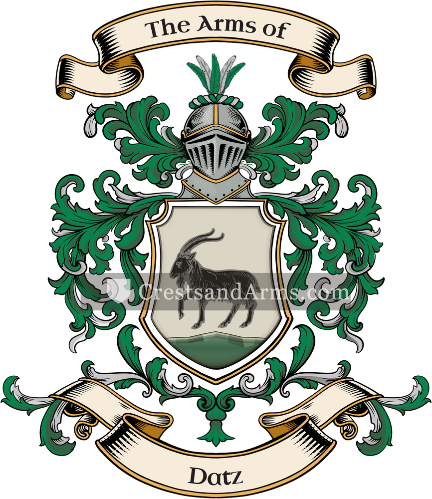 The Datz coat of arms, drawn from the recorded blazon