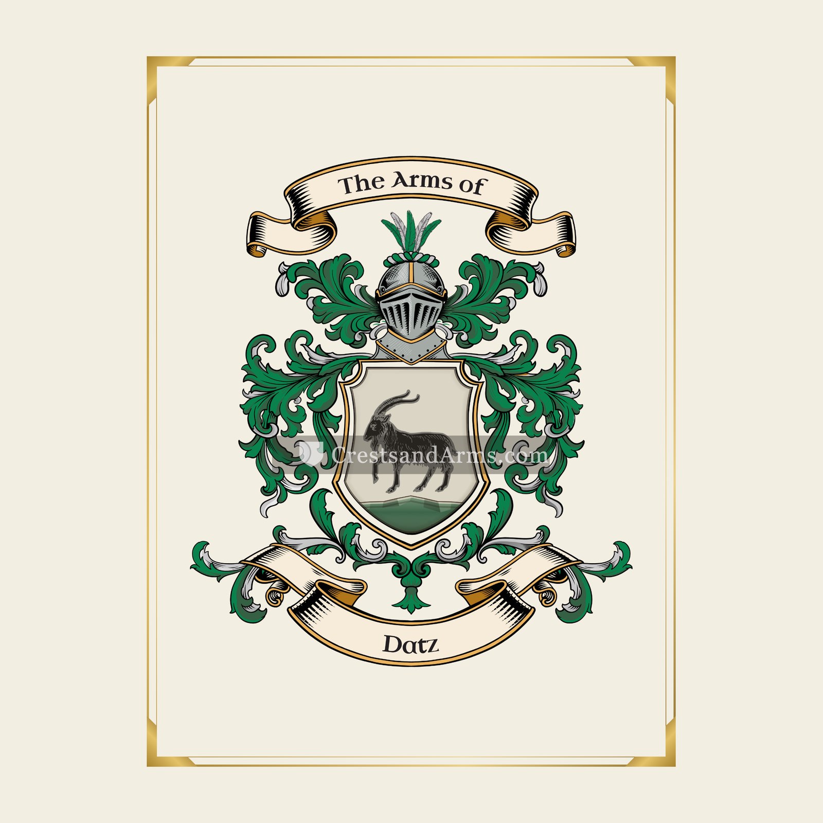With gold border