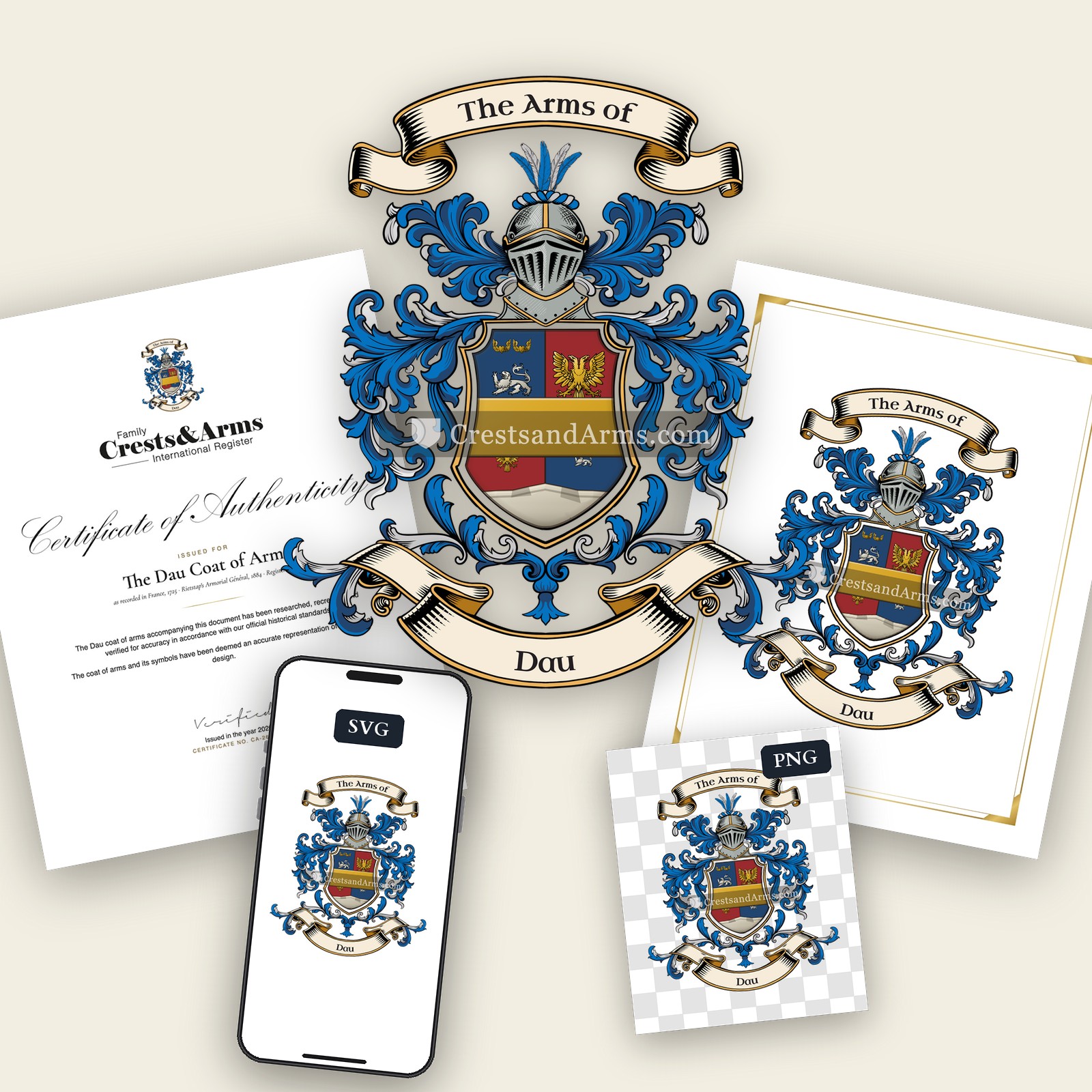 The Dau arms on the coat of arms — digital pack