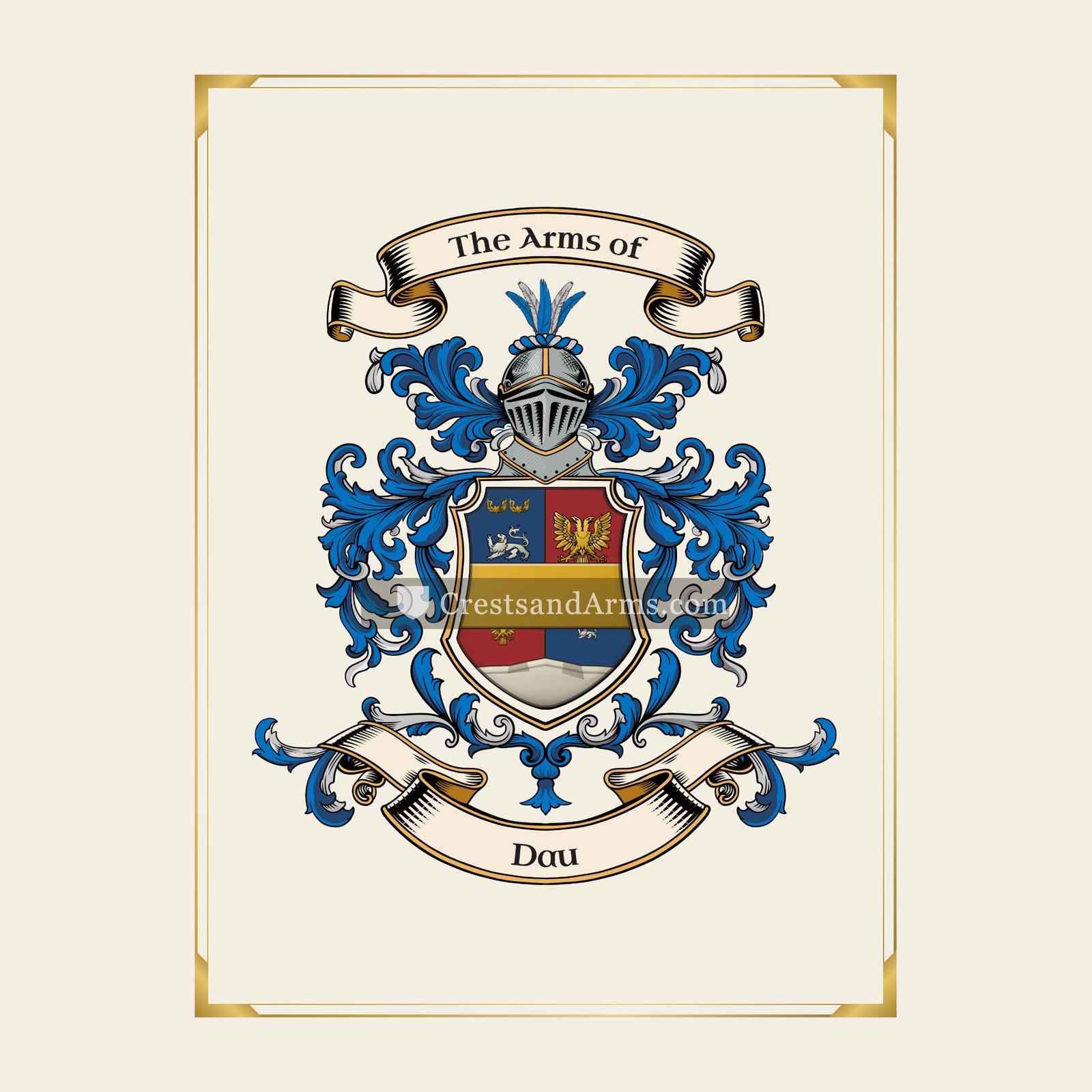 With gold border