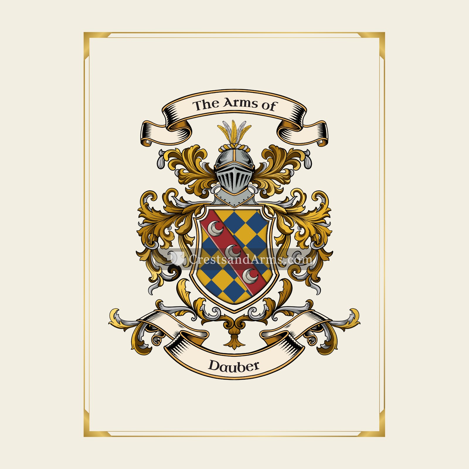 With gold border