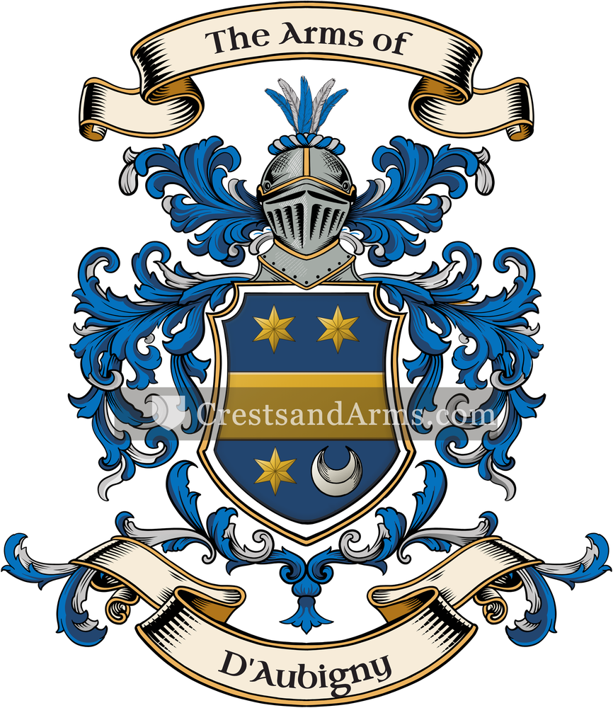 The D'Aubigny coat of arms, drawn from the recorded blazon