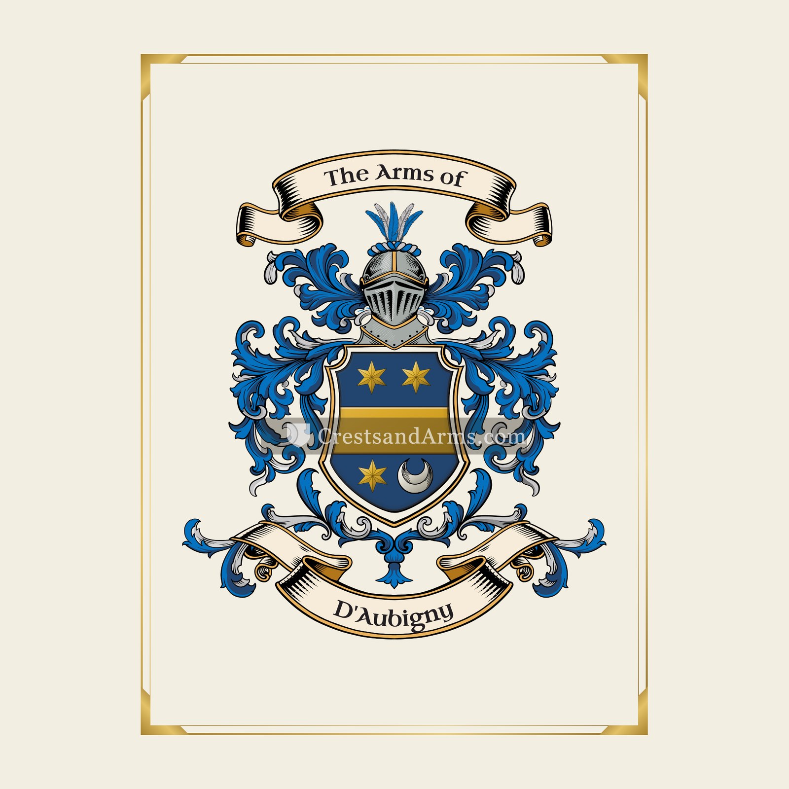 With gold border