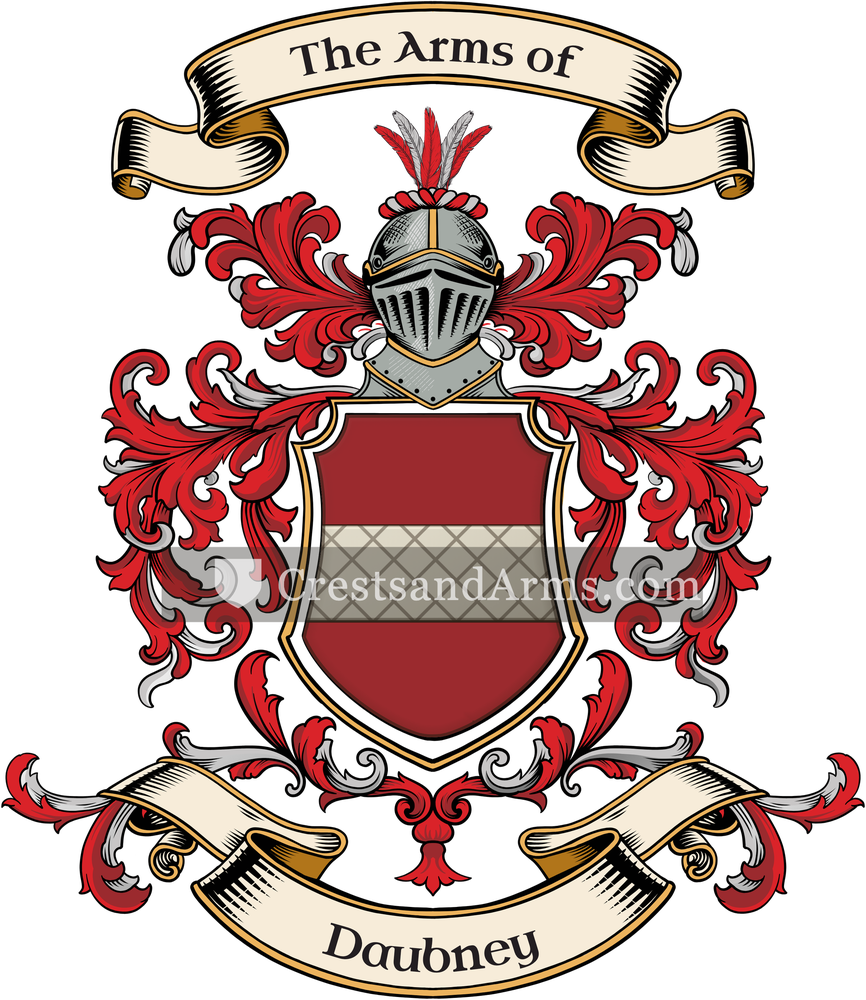 The Daubney coat of arms, drawn from the recorded blazon