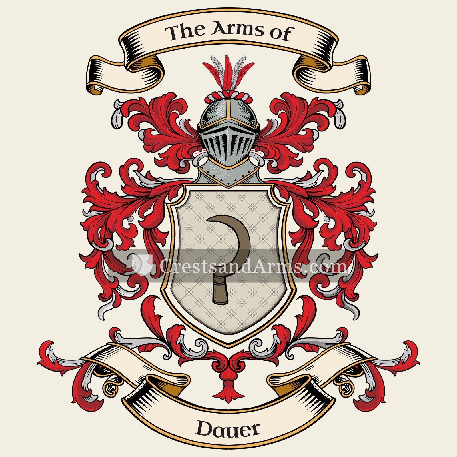 The Dauer coat of arms, drawn from the recorded blazon